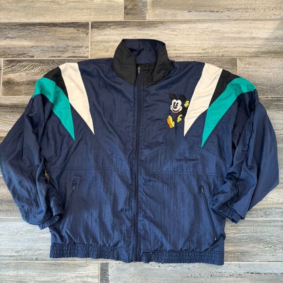 Disney Original Mickey Mouse Jacket Vintage Varsity Style Coat Zip Up - Picture 1 of 8